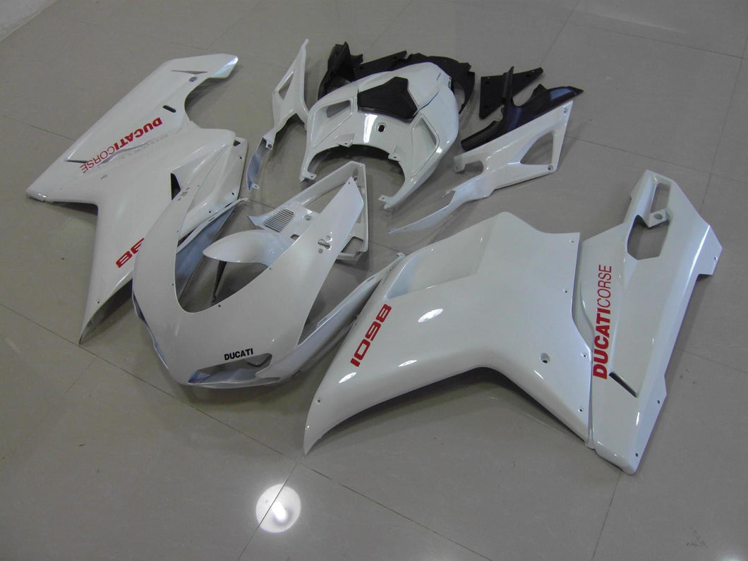 DUCATI 848 1098 1198 2007 2012 PEARL WHITE WITH RED DECALS