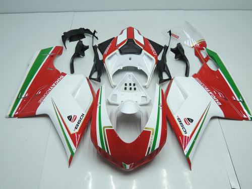 DUCATI 848 1098 1198 2007 2012 WHITE AND RED WITH GREEN STRIPE