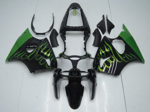 ZX 6R 2000 2002 BLACK WITH GREEN FLAME